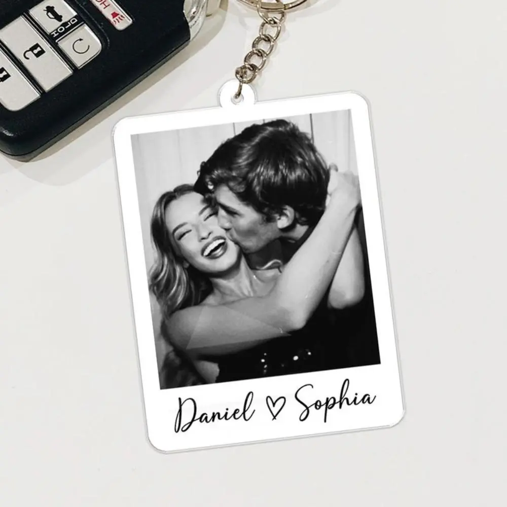 Valentines Day Gift for Him, Custom Photo Keychain, Couple Keychain, Boyfriend Husband Gift, Personalized Picture Keyring, Couple Gift