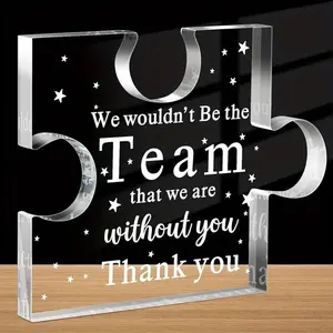 Heart Shaped Acrylic Puzzle Plaque, Modern Desktop Decoration, Thank You Gift, Employee Appreciation Gift, Retirement Gift, Inspirational Gift, Signs, Desk Signage Decoration, Office Home Decor