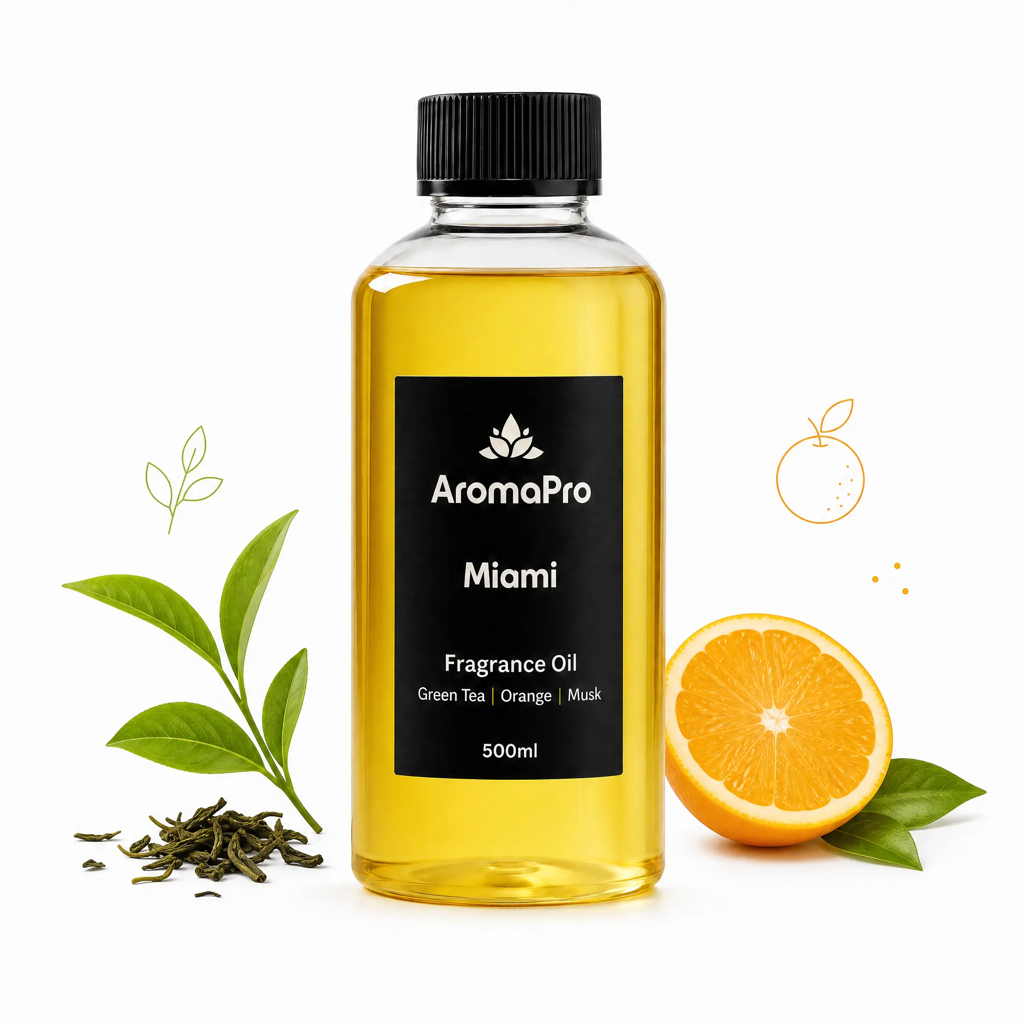 Tropical Scented Miami Aromatherapy Essential Oil - Lemon Fruit Floral Freshener, Natural Home Diffuser Oil for Aromatherapy Use