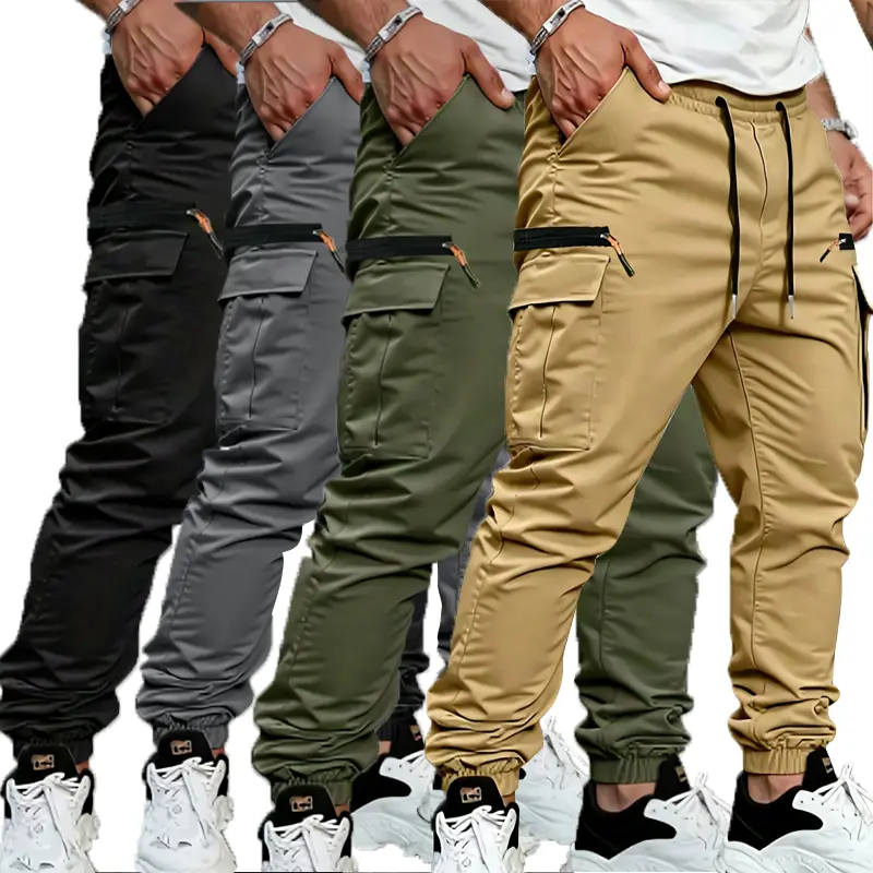 Multi-Color Cargo Joggers — Multi-Pocket Tactical Casual Long Pants, Versatile Outdoor Workwear Pants