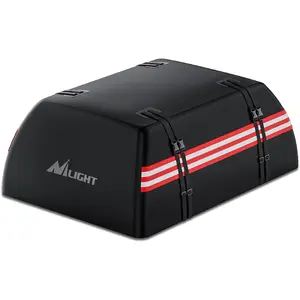 Nilight Car Roof Bag 21 Cubic Feet Waterproof Rooftop Cargo Carrier,Suitable for All Vehicle with/Without Rack - Waterproof Zip,Reflective Strip,Anti-Tear 840D PVC, with Anti-Slip Mat Truck Automotive Red Black dealsforyoudays