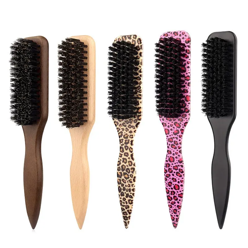 Soft-bristled bamboo handle hairbrush – Medium and Large sizes, durable and gentle on wet hair, suitable for all hair types, hair care tool | Natural wood handle comb, stylish comb, high-quality comb, professional stylist, smooth combing, ergonomic design