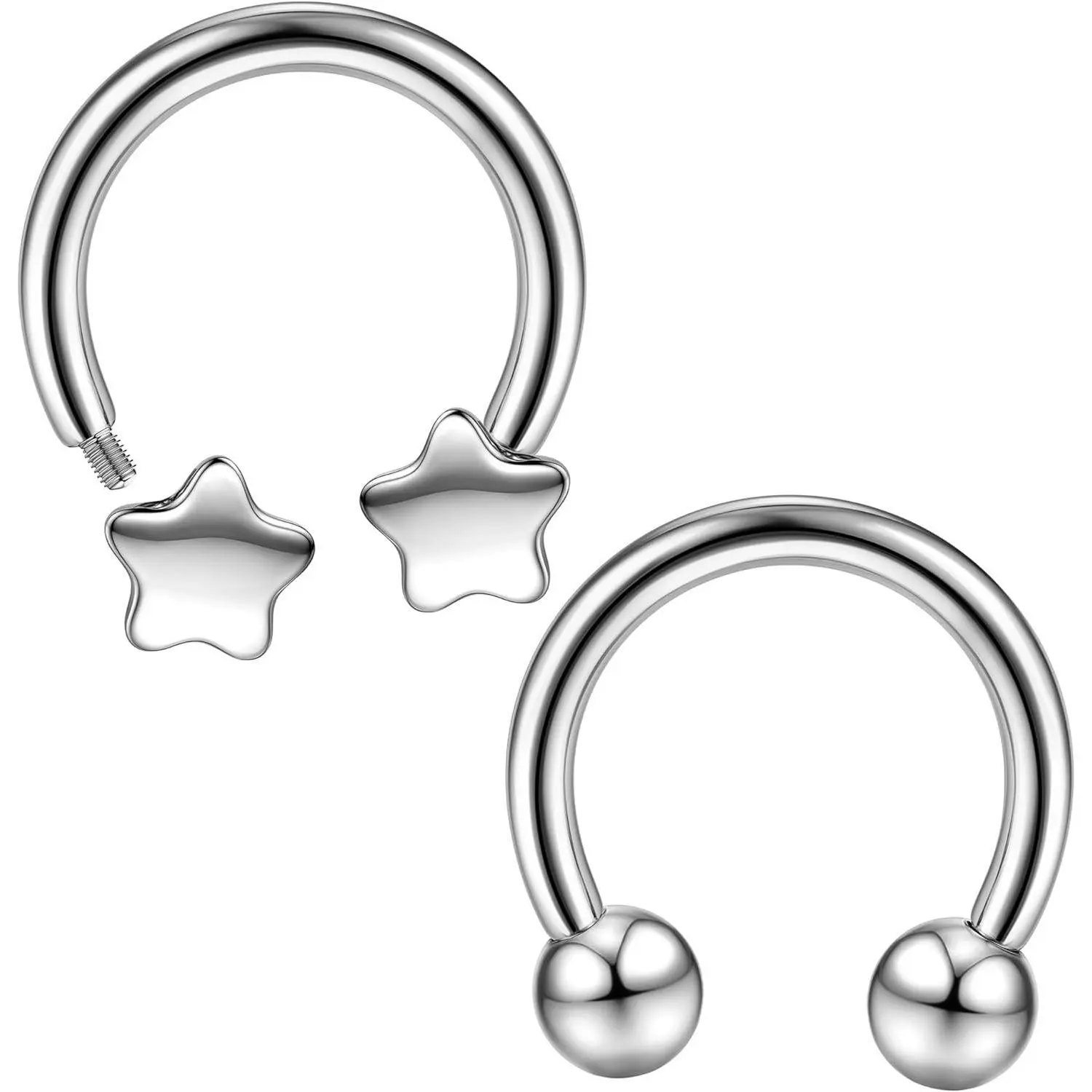 2pcs-ball&star-silver-8mm