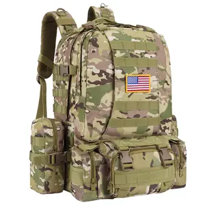 60L Detachable Molle Backpack | Outdoor Bug Out Bag with Flag Patch