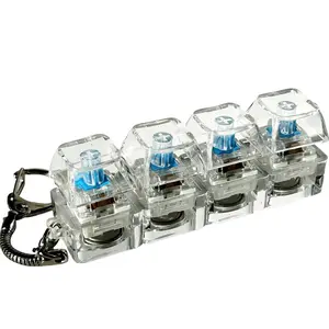 Keyboard Fidget Keychain, 4-in-1 Keyboard Button Finger Clicker, LED Light Keychain Fidget, Keyboard Keycap Fidget, Fun Gifts for All Ages