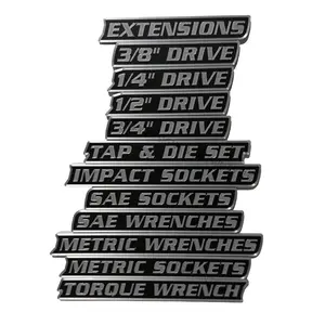 ColKy Mechanic Set – Standard Size 1" - 12 Pack Magnetic Toolbox Label Badges – High Quality 3D Printed Label Badges and Emblems for Metal Cabinets, Drawers, Tool Chests, Decor Plastic Gift