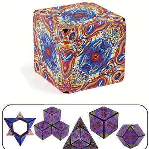 3D Magnetic Geometric Rubik's Cube Stress Relief Toy, Office Desk Antistress Puzzle, Desktop Relaxing Game, Perfect Gift Idea