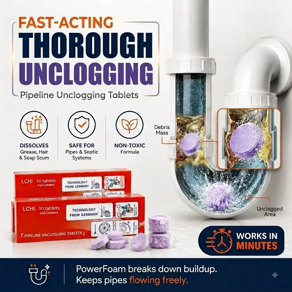3-Day Limited Free Gifts - All-In-One Foam Drain Cleaner, Dissolve Hair, Grease And Sludge, Unclog Sinks, Bathtubs, Shower Drains, Toilets & Laundry Machine Pipes