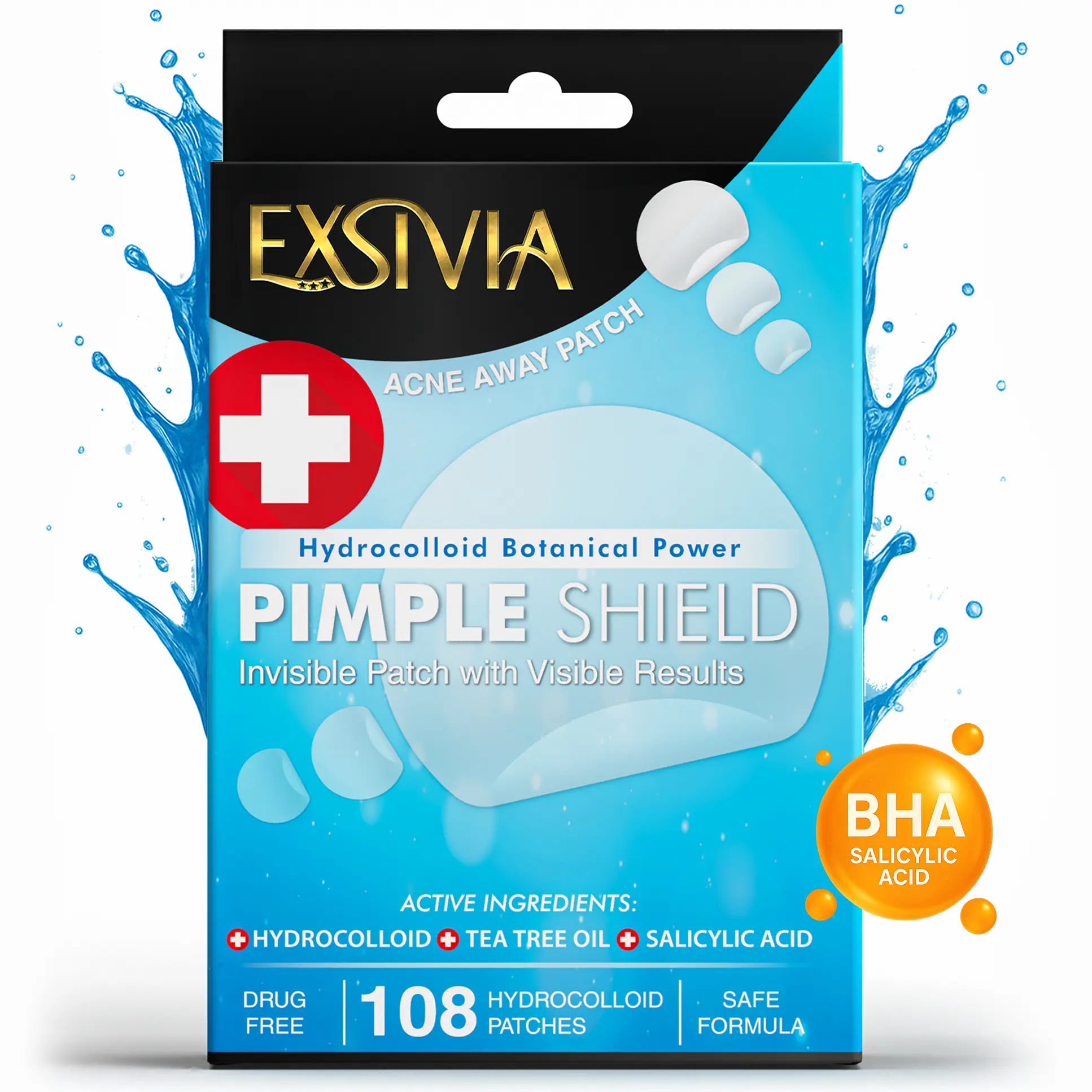 Acne Pimple Patches, Ultra Thin Gentle Blemish & Zit Covers, Natural and optimal Healing, Suitable for All Skin Types, 108 Hydrocolloid Patches No Rinse Formula Skin Care Product