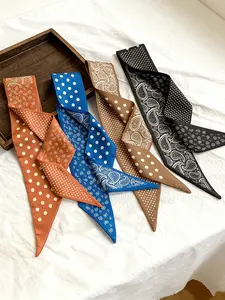 Vintage Polka Dot French Style Polyester Scarf, Elegant Waistnut Design, Suitable for Women and Girls, Multifunctional Accessory, Multifunctional Use, Paisley Print Scarf