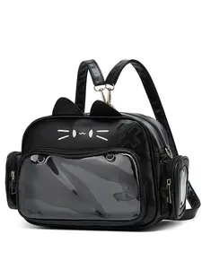 Cute Cat Pattern Fashion Backpack, New Versatile Crossbody Bag, Fashionable Shoulder Bag for Women & Girls, Backpack Purse