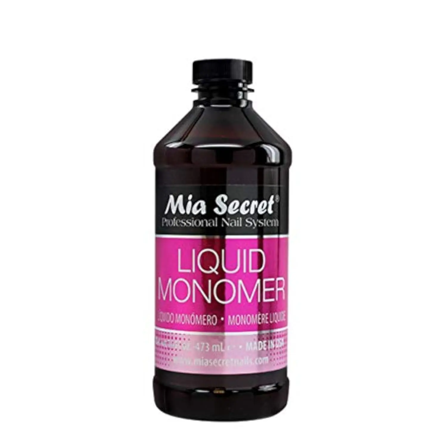 Mia Secret Professional Acrylic Monomer Liquid, 16oz Bottle for Nail Art & Enhancement, Reliable DIY & Salon Nail Kit Supplies, Nail Art Tools, Enhance Your Nails