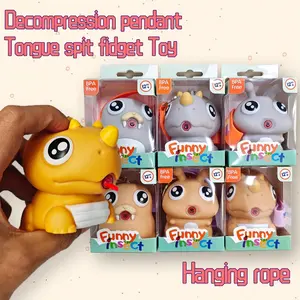 Cute Cartoon Tongue-Out Dinosaur Stress Relief Toy, Unisex Kids' Fidget Figure, Creative Pressure Release Ornament, New Arrival