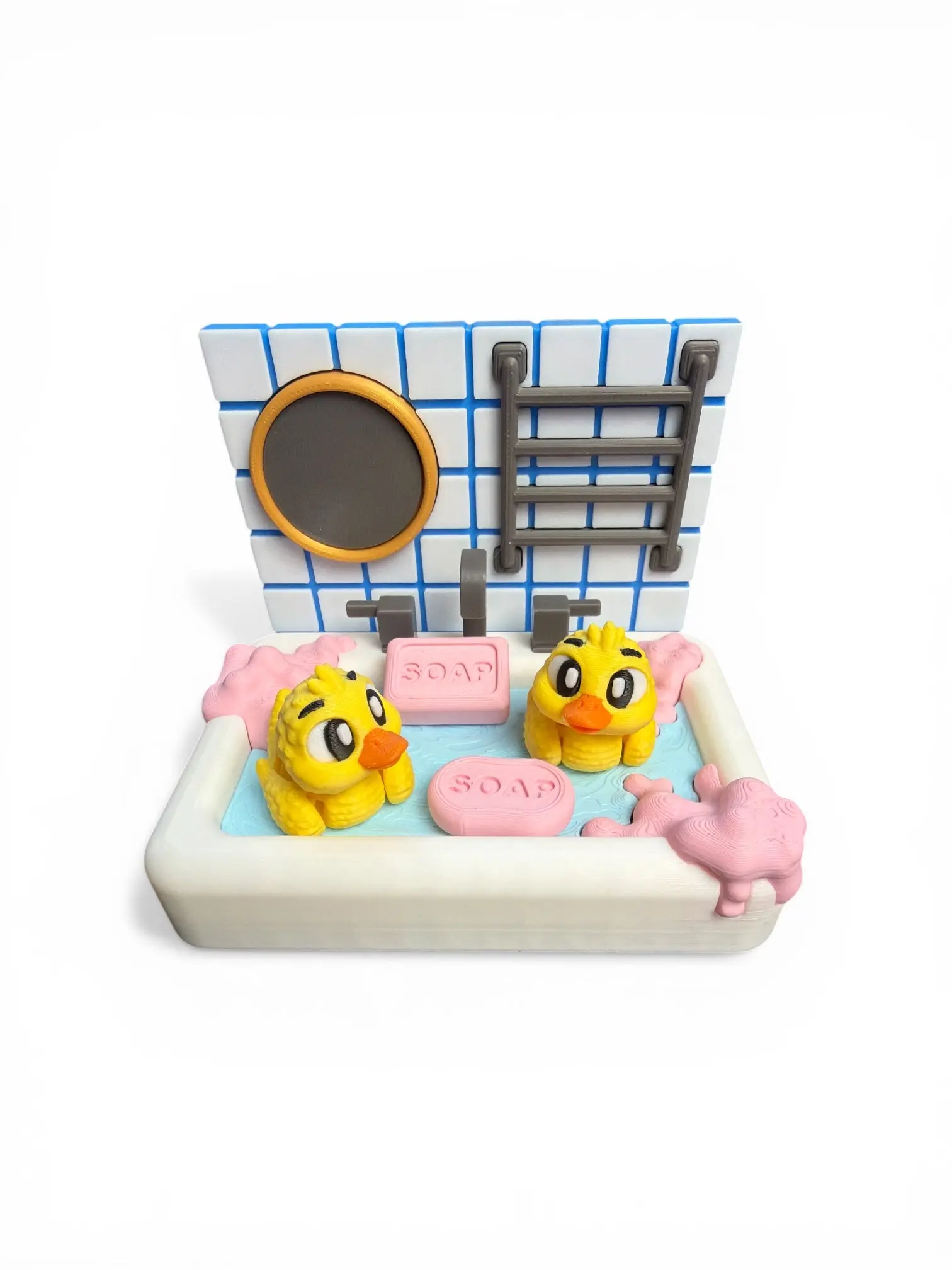 3D Printed Duck Bubble Bath & Shower Set, Decorative Statue for Home Supplies