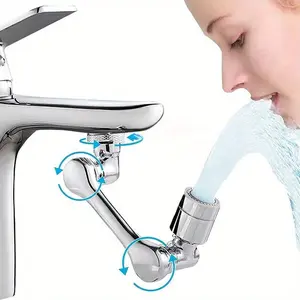 1080° Rotatable Faucet Aerator Extender, Plastic Splash Filter Faucets Bubbler Nozzle, Universal Faucet Extender for Kitchen Bathroom, Modern Bathroom Accessories