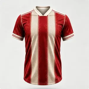 Soccer Activewear Training Jerseys,Vintage Striped Soccer Jersey, 150g Breathable Mesh, Men's S-9XL Quick-Dry Sports Shirt for Training & Casual Wear