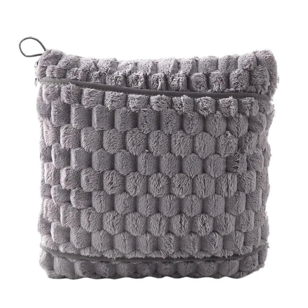 L.W. Clothing Company Premium Soft Travel Blanket and Pillow 55"x35" 100% Ultra-Soft Polyester with Lumbar Support & Hand Luggage Sleeve for Travel Compact Folding
