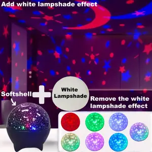 1PC RGB Colorful Star Moon Galaxy Projector Light, Space Projector, USB Powered Magic Ball LED Ambient Night Lamp, Romantic Starry Sky Projection Lighting, Ideal for Bedroom Living Room Home Decoration, Party Atmosphere & Festival Gifts