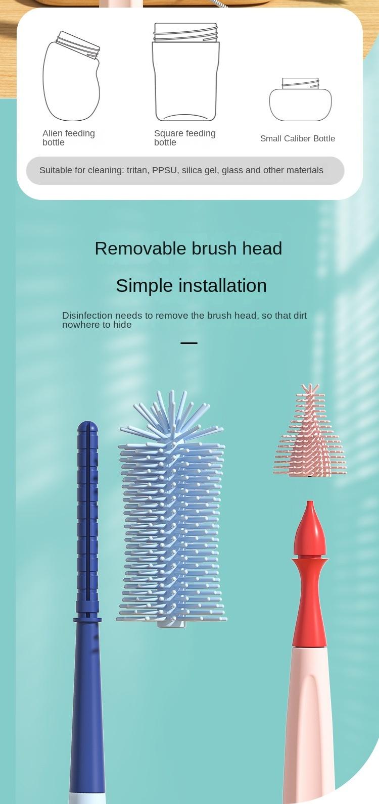 Baby Bottle Cleaning Brush Set - Cleaner with Long Handle, Sports Bottle with Straw Brush, Nozzle/Lid Cleaning Brush for Cleaning Narrow Mouth Baby Bottle Cleaning Brush Set - Cleaner with Long Handle, Sports Bottle with Straw Brush, Nozzle/Lid Cleaning Brush for Cleaning Narrow Mouth