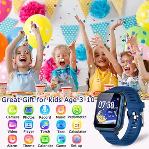 KIDS smart watch toy, 24 puzzle mini-games, photo and video, music, flashlight, alarm clock, timer, stories, suitable 3-8 year old boys and girls, Christmas gift
