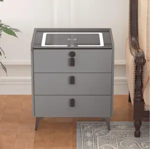 3 Storage Drawers Smart Nightstands With Wireless Charging, USB Port, LED Lights, And Speaker for Organizing Your Bedroom Or Dorm essentials