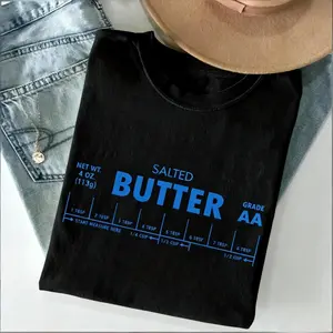 Salted Butter TShirt Funny Baking Tee for Women Trendy Summer Casual Cute Kitchen Gift