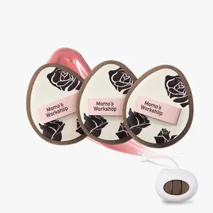 Momo's WorkshopRosy Reverie Flexie Multi-Use Puff- Rosette/Amber、Oil-Control & Makeup Setting、Cut-Edge Design for Cream & Powder Products、For Oily Skin 、3 Sponges & Storage Case Powderpuff 、Beauty Puff