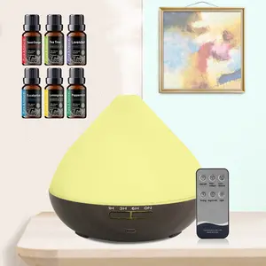 Aromatherapy Diffuser  Ultrasonic Humidifier, Remote Control, Colorful LED Mood Light, 6 Oils Included for Home & Office