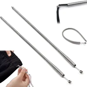 Spring Ring Drawstring Tool Set, Sewing Supplies Crafts, Hoodie Stringer for Elastic Replacement, Ideal for Sweatpants Shorts Jackets (set of 2)