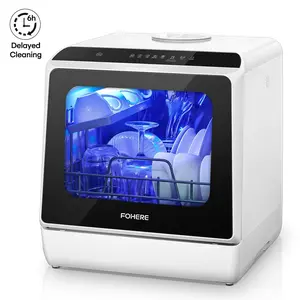 Portable Countertop Dishwasher with Timeing Function, 6 Programs, 360°Dual Spray, 167℉ High-Temp, Mini Dishwasher for Home,Apartments,RVs summergarden