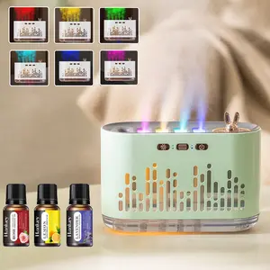 Pickup sensor humidifier diffuser with colored flame and sound spray, switch mist light mode, with aromatherapy essential oil, 7-color LED automatic shut-off, for home bedroom, living room decoration, office, birthday gift, Aroma Diffuser Humidifiers