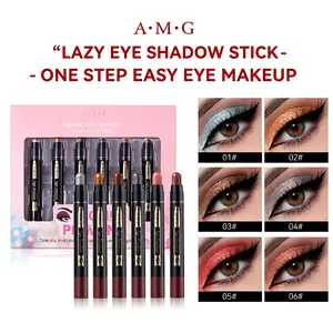 A-M-G Long Lasting Cream Eyeshadow Stick Waterproof High Pigmented Eye Shadow Sticks Easily Blendable Buildable Rich Color Natural Finish Eyeshadow Pencil Perfect for Evening Events Holidays and Stage Makeup Christmas Gift