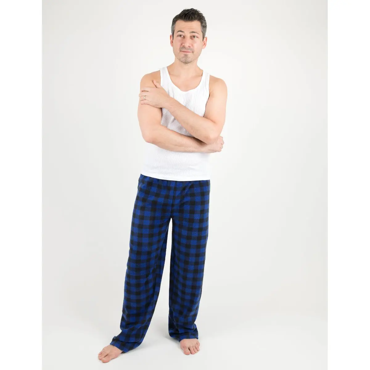 Mens Plaid Fleece Pajama Pants