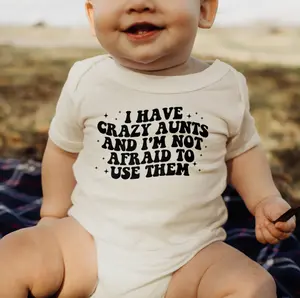 I Have Crazy Aunts and I'm Not Afraid to Use Them Onesies, Brand, Cute Auntie Bodysuit, Funny Aunt Baby Shower Gift, Baby Clothes, Coming Home Cute Outfit, Funny Baby Onesie BodySuit or Toddler T-Shirt, Gift for kids, Gift for new moms