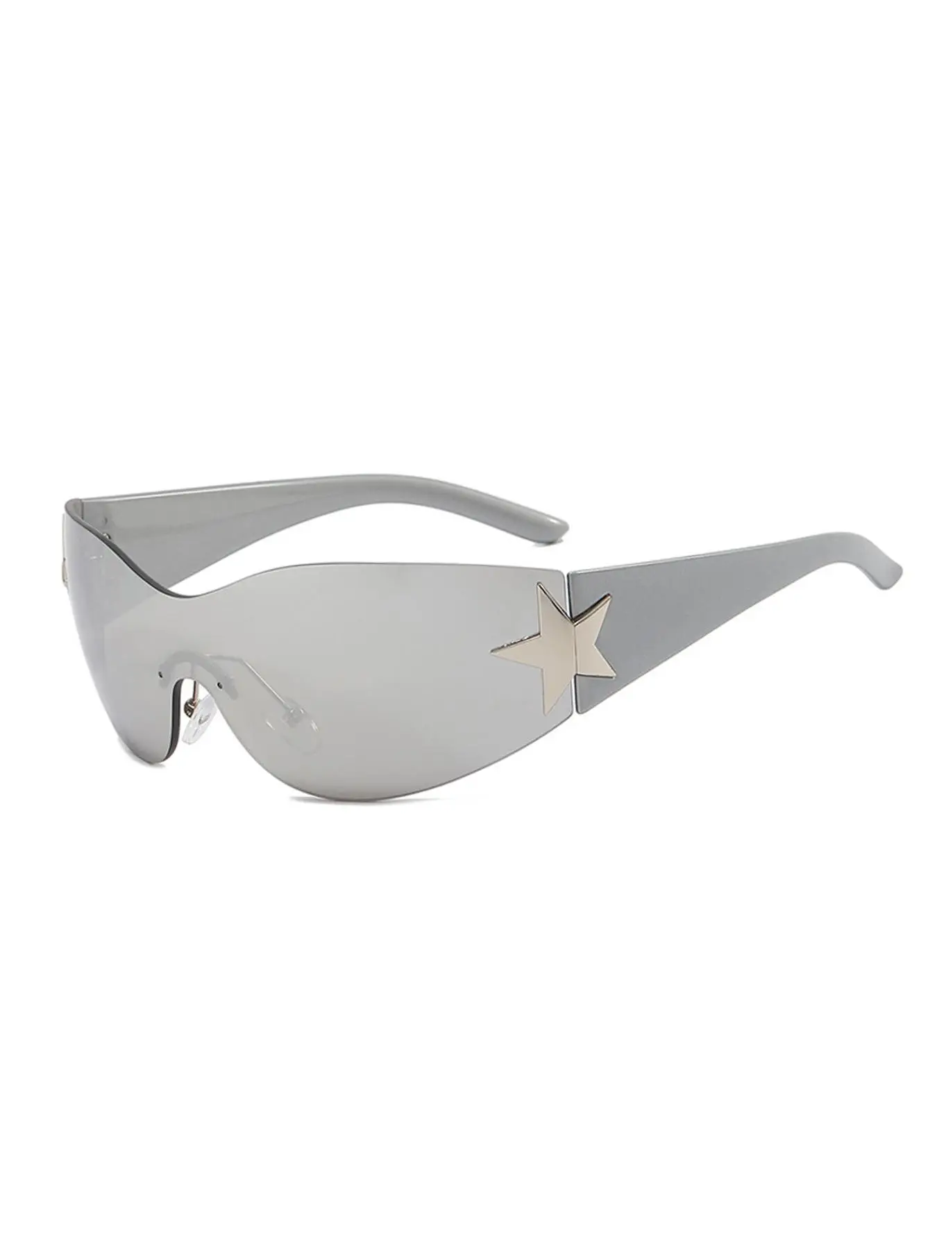 Luxury Punk Sports Sunglasses, Star Design Y2K Style Wrap Around Sunglasses, Men Goggle Shades, UV400 Fashion Eyewear