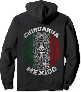 Chihuahua Aztec Mayan Calendar Skull. Mexico Pride Symbol Pullover Hoodie - Kadashya Shop 57B081MP61ZJ