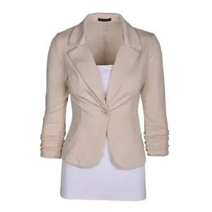 Auliné Collection Women's Casual Work Solid Color Knit Blazer Plus Size