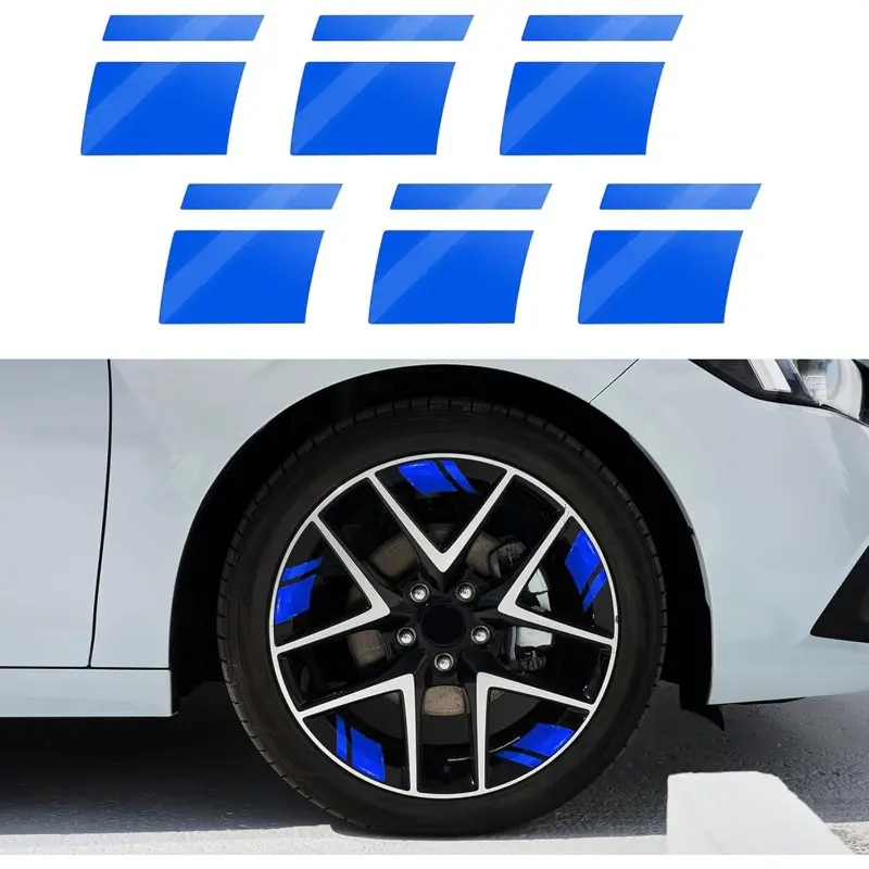 6-Pack Car Reflective Stickers - Universal Wheel Rim Stripe Decals, 18-21 Inch Automotive Tire Rim Decoration Accessories