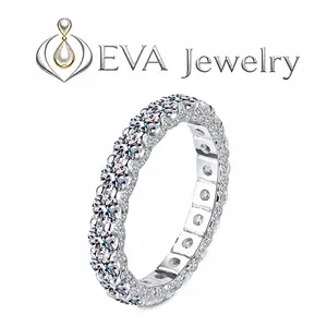 [EVA Jewelry] Cuban Band 925 Sterling Silver Synethic Moissanite Ring