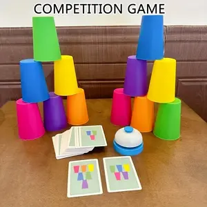 Stacking Cup Competition Game, Educational Quick Reaction Toy, Interactive Family Game for Kids, Perfect for Parties & Game Nights