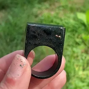 SolyOrgon Orgonite Ring for EMF Shielding Orgone technology spiritual protection natural crystal intuitive crystal black onyx daily use