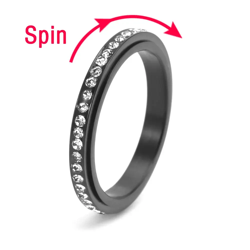 Anxiety Relief Fidget Spinner Ring — Stainless Steel Spinning Band for Stress and Focus SNQP
