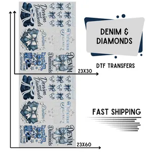 Denim and Diamonds | Premade DTF Transfer Gang Sheet For Graphic Tees