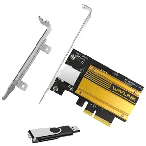 WAVLINK 10G Base-T PCIe Network Card, 10000/5000/2500Mbps PCI Express Ethernet Adapter with AQC113 Controller, 10G NIC for Windows 11/10 & Linux with Standard/Low Profile Bracket