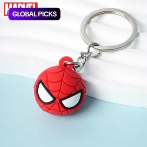 1PC Marvel Officially Licensed Spider Man Captain America Loki Ball Keychain Keyring Creative Characters Cute PVC Keychain Superhero Key Charm Backpack Ornament Key Bag Decoration Small Gifts Universal #GLOBAL PICKS