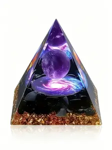 1pc Relieve Stress and Attract Wealth with Our Homeopathic Amethyst Crystal Ball Pyramid, Raw Stone Stone Home Decoration, It is also a perfect gift for astronomy enthusiasts, Crystal Sphere