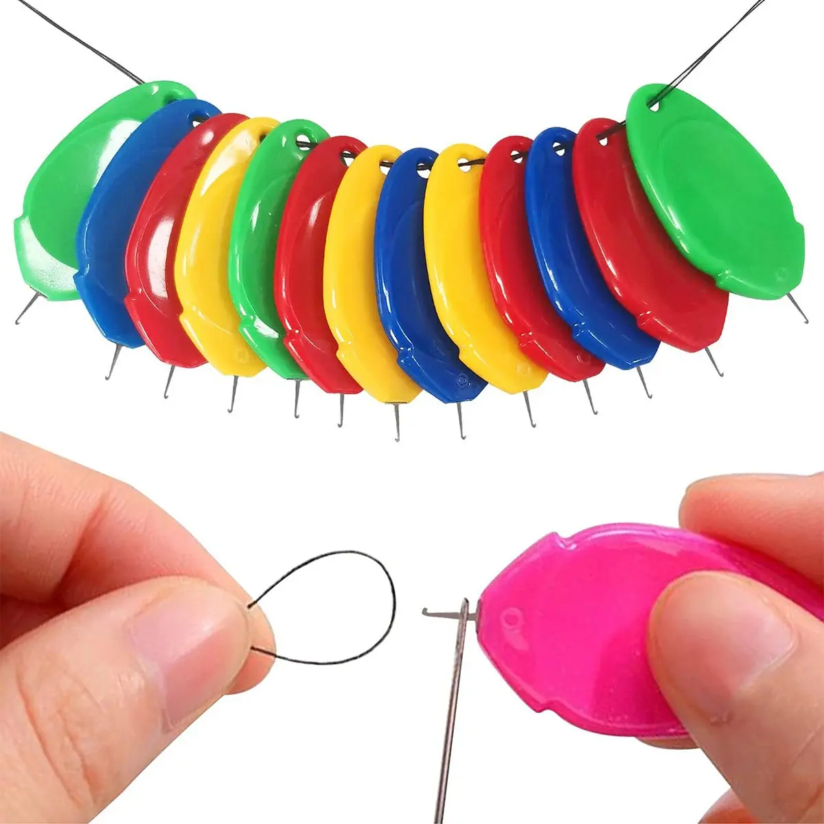 5/10 Pack Thimble Threader, Hand Sewing Thimble, Simple Plastic Thimble, Ideal for Needlework, Sewing Machine, Embroidery, Cross Stitch, Random Colors, Sewing Tools, Sewing Supplies