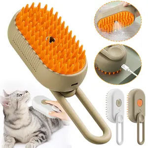 Rechargeable Electric Spray Pet Hair Brush, 3-in-1 Self-Cleaning Cat Dog Grooming Comb, Water Spray Massage Deshedding Brush for Long & Short Haired Pets -- dematting