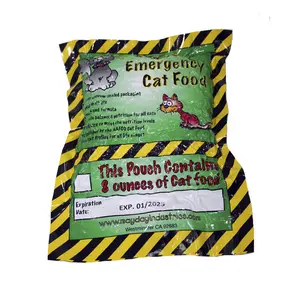 Mayday Emergency Cat Food Ration 8 oz Foil Sealed Bag 5-Year Shelf Life for Long-Lasting Freshness