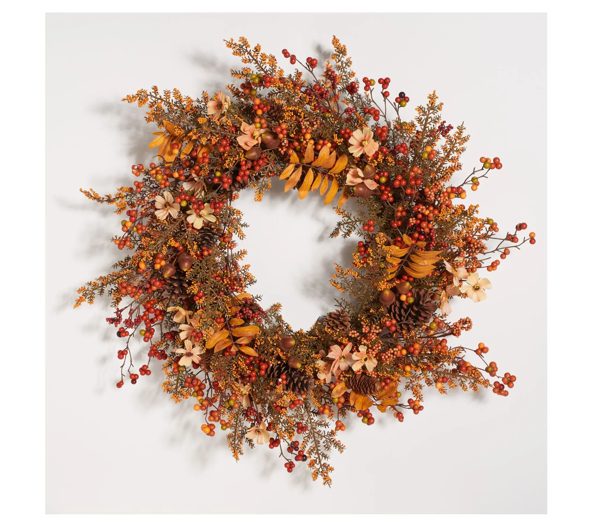 Safavieh Faux 32" Eucalyptus & Lotus Wreath wit h Pine Cones